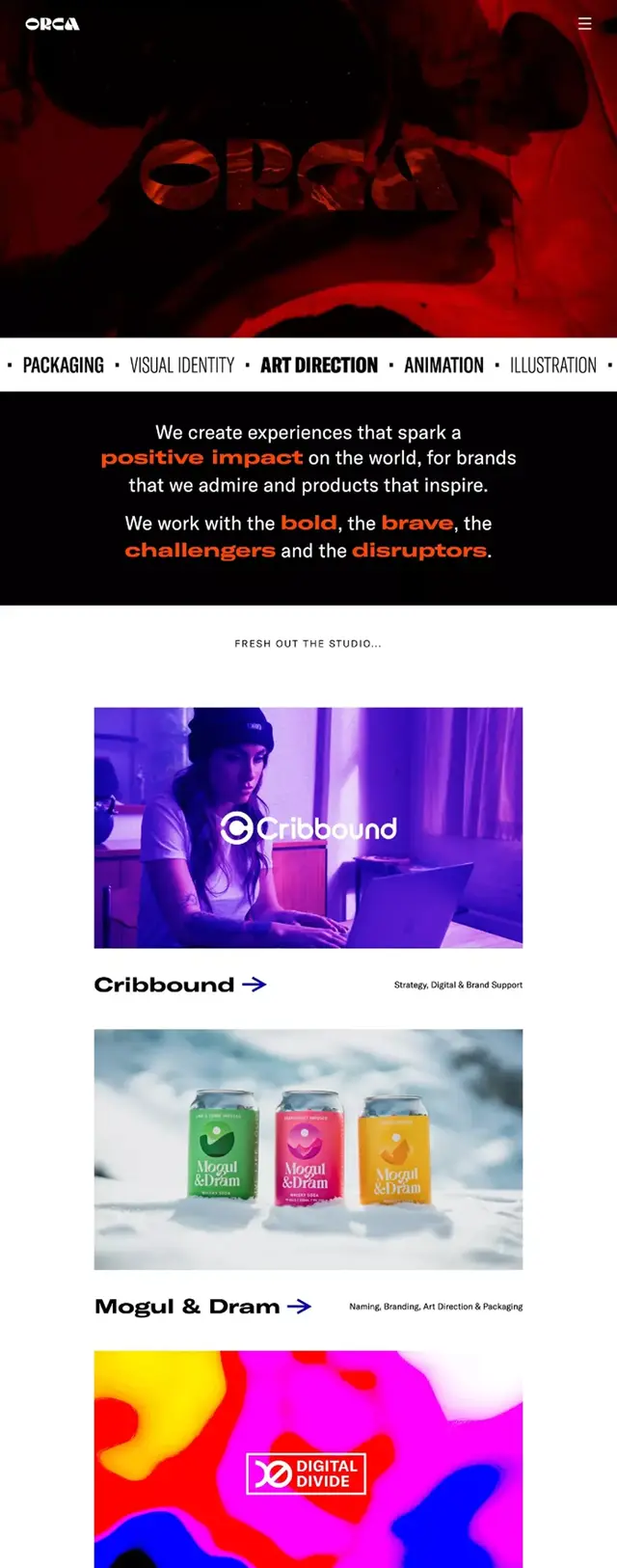 Bold and confident website from callmelord.com