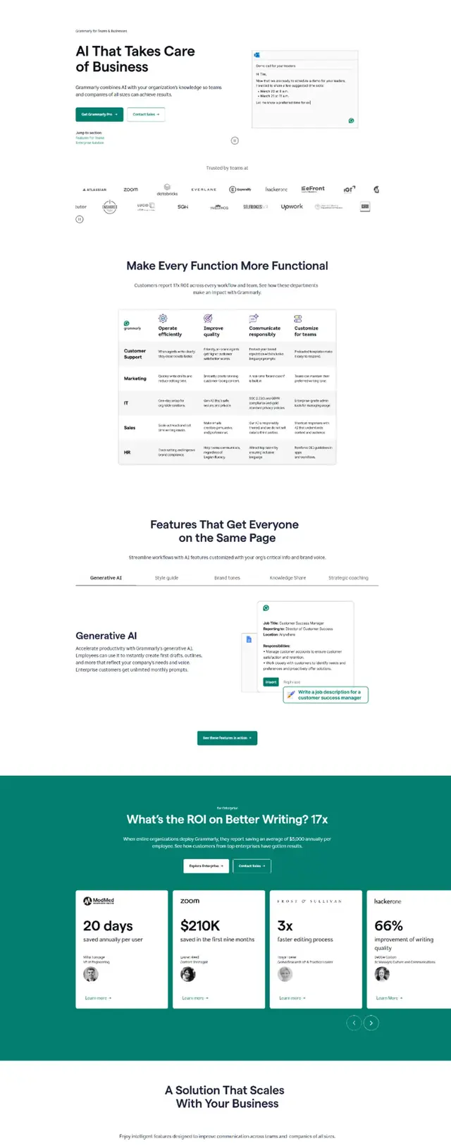 Startup and upbeat website from grammarly.com