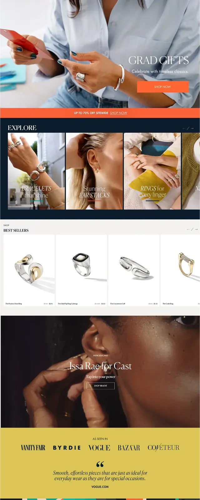 serious and elegant website castjewelry.com